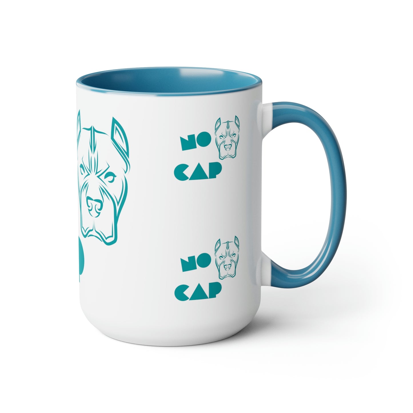 "NO CAP" Two-Tone Coffee Mugs, 15oz