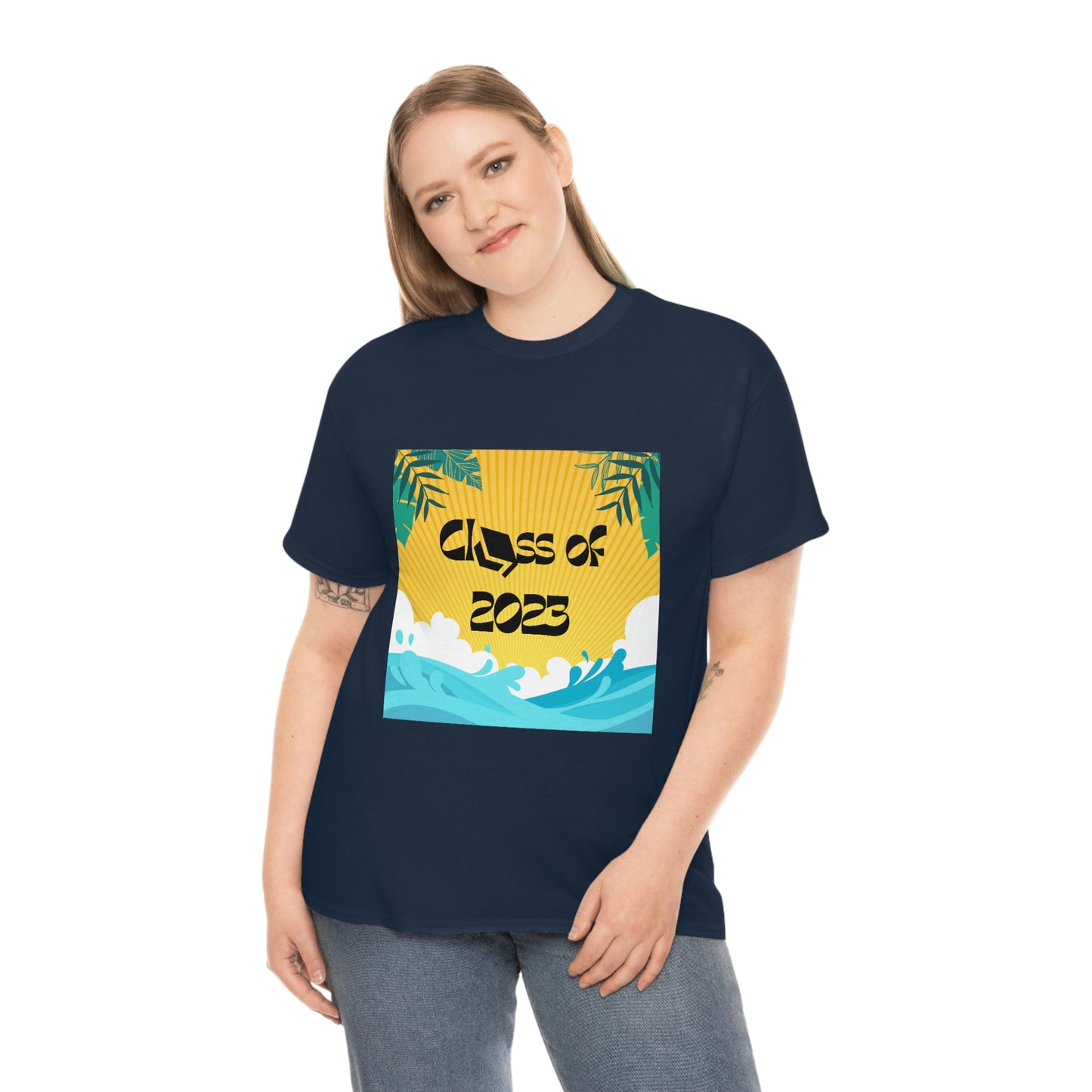 "Class of 2023 Palm Leaf" Unisex Heavy Cotton Tee