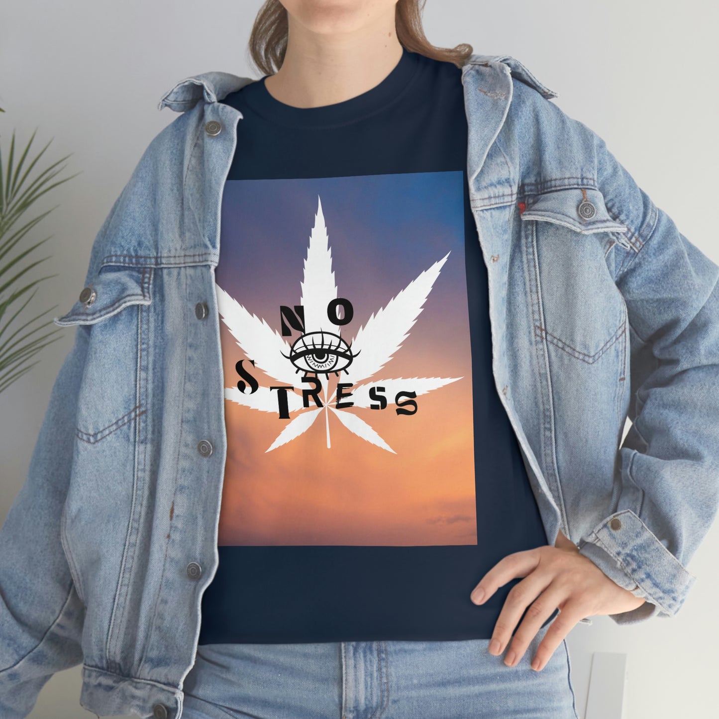 "No Stress Weed Leaf" Unisex Heavy Cotton Tee