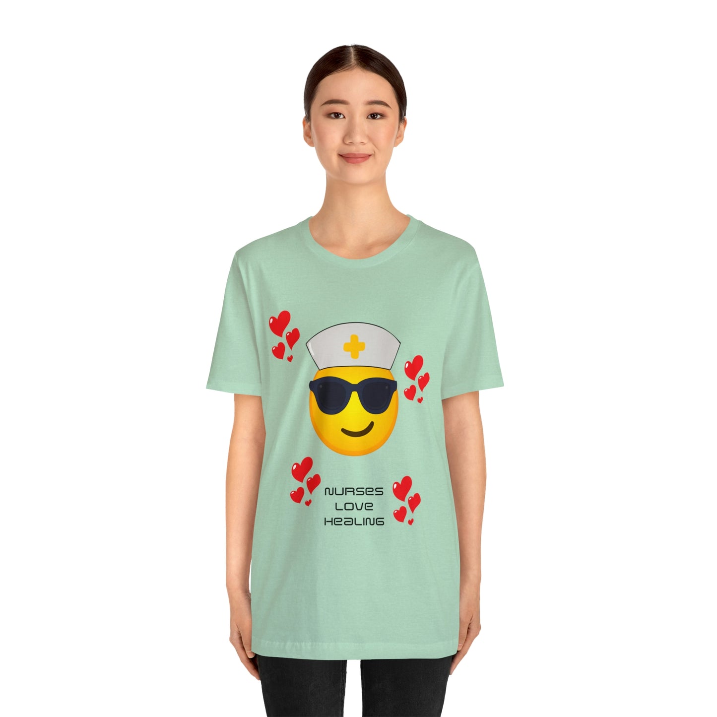 "Nurses Love Healing" - Unisex Jersey Short Sleeve Tee