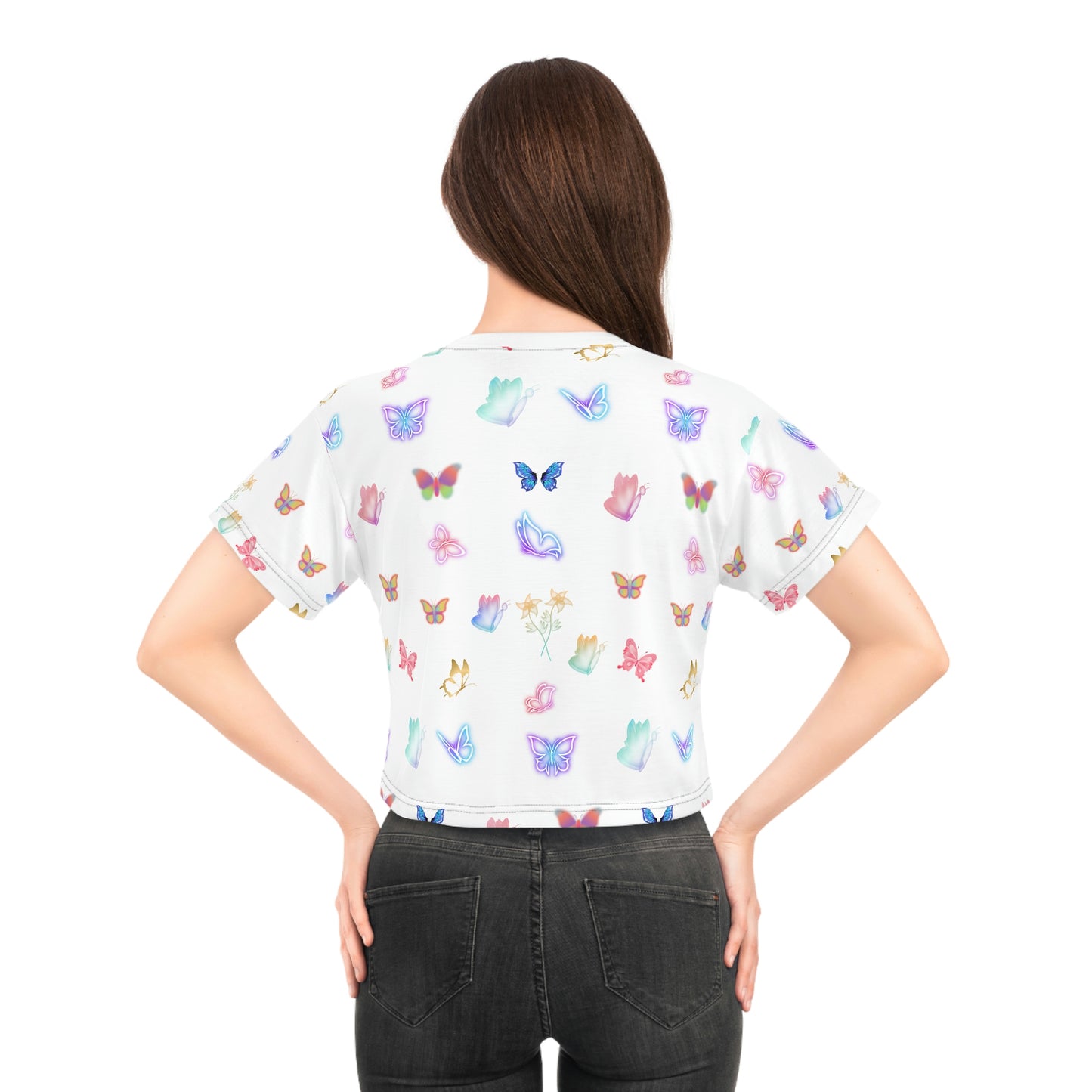 Glowing Butterflies Crop Tee