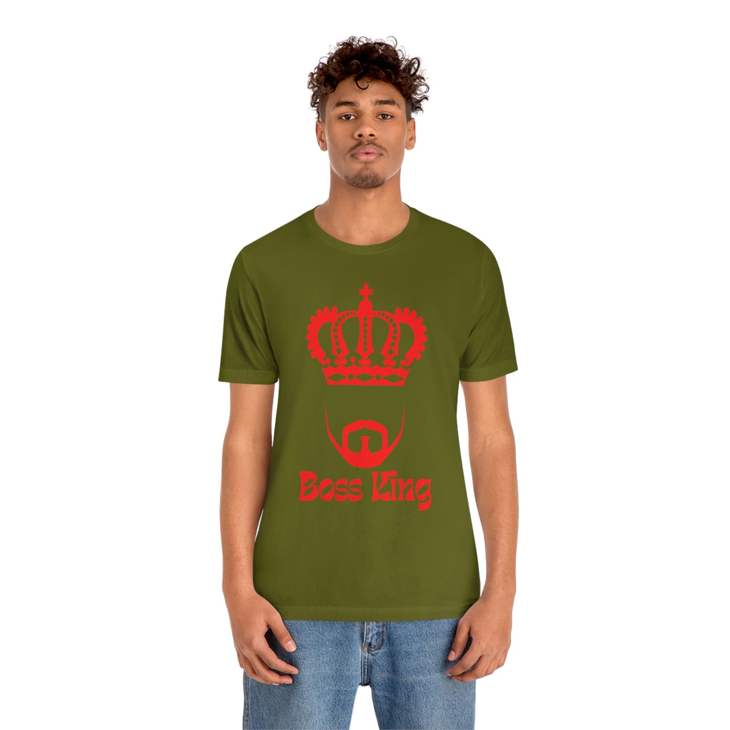 "Red Print - Boss King" - Unisex Jersey Short Sleeve Tee