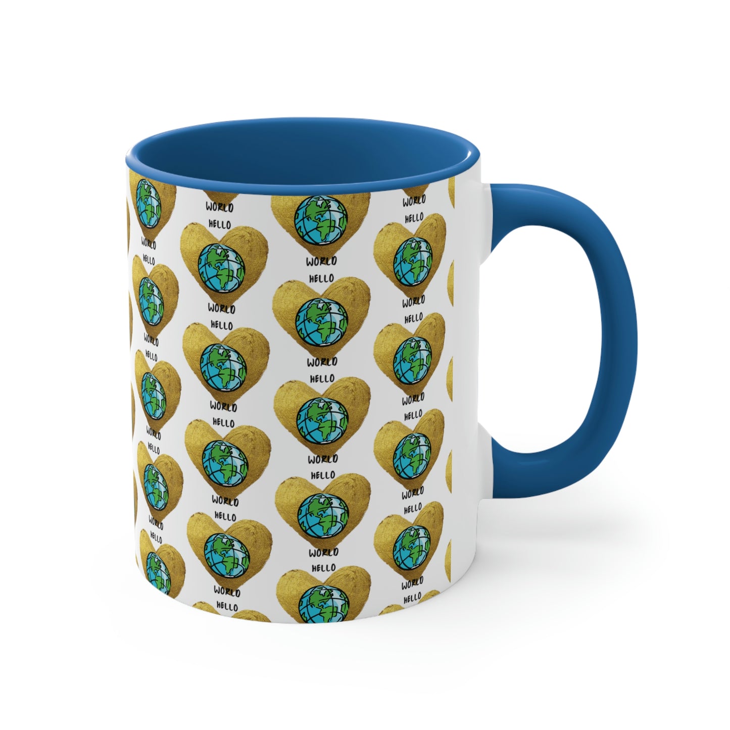 "HELLO WORLD" Accent Coffee Mug, 11oz