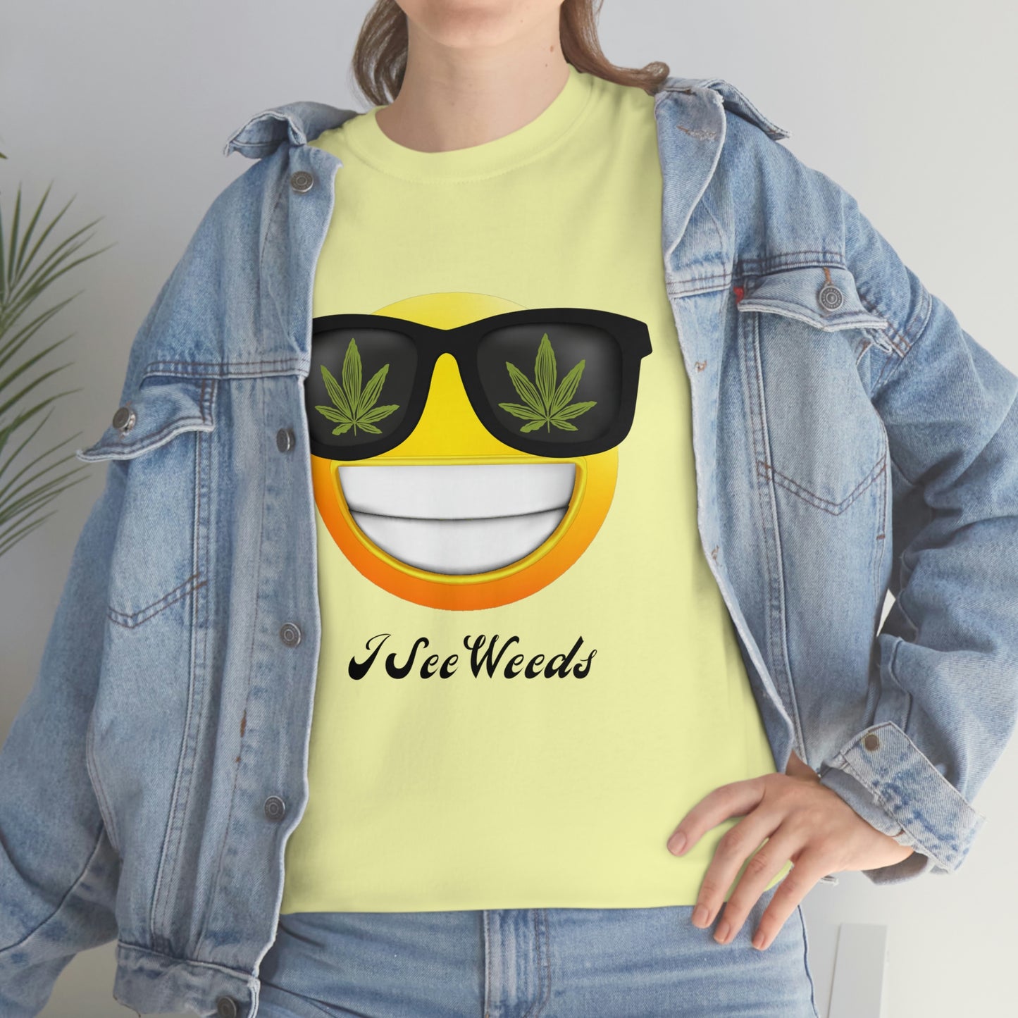 "I See Weeds - Smiley Face" Unisex Heavy Cotton Tee
