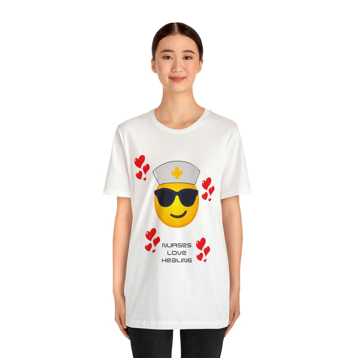 "Nurses Love Healing" - Unisex Jersey Short Sleeve Tee