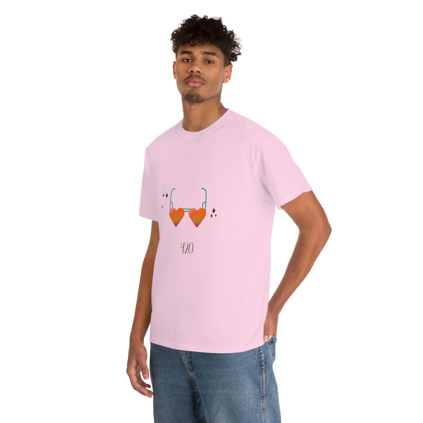 "Heart Shaped 420 Shades" Unisex Heavy Cotton Tee