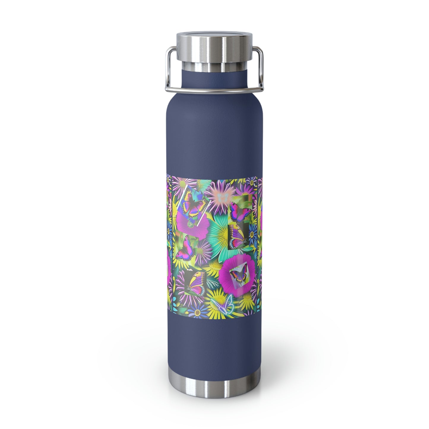"Butterfly Garden" - Copper Vacuum Insulated Bottle, 22oz