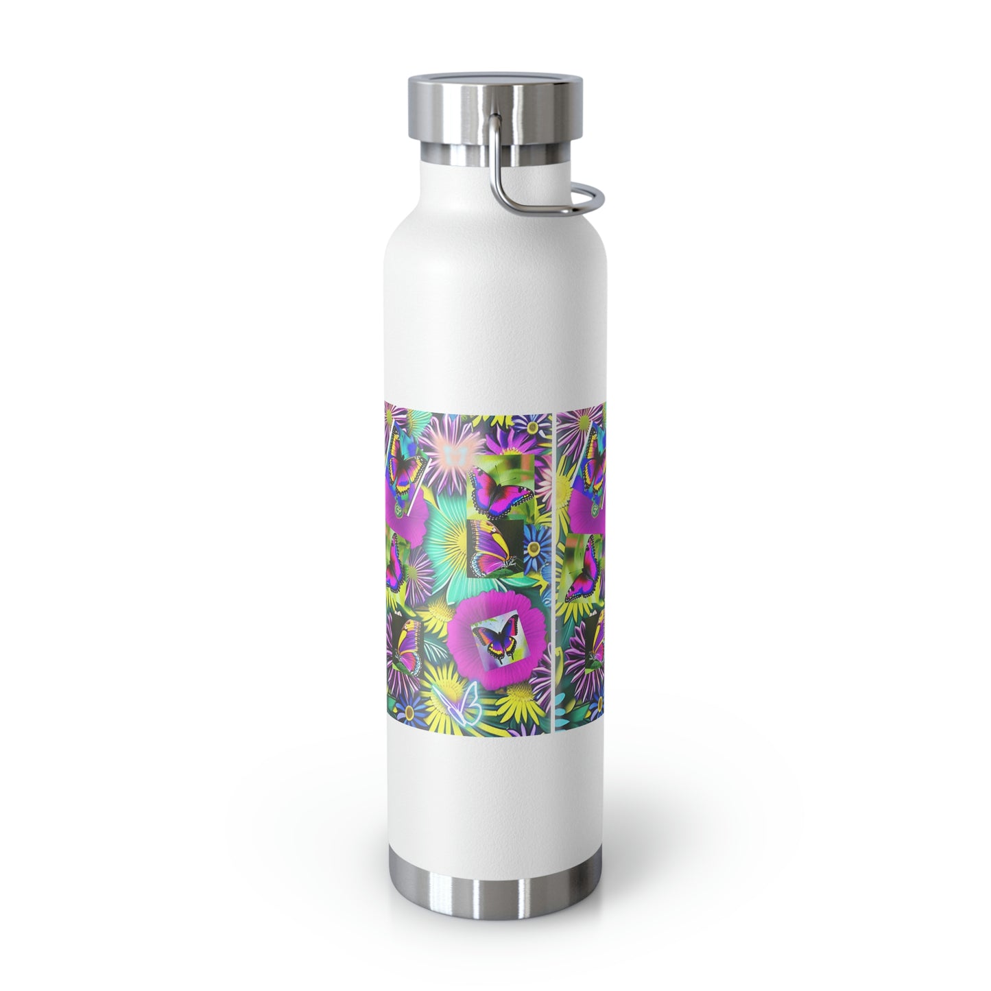 "Butterfly Garden" - Copper Vacuum Insulated Bottle, 22oz