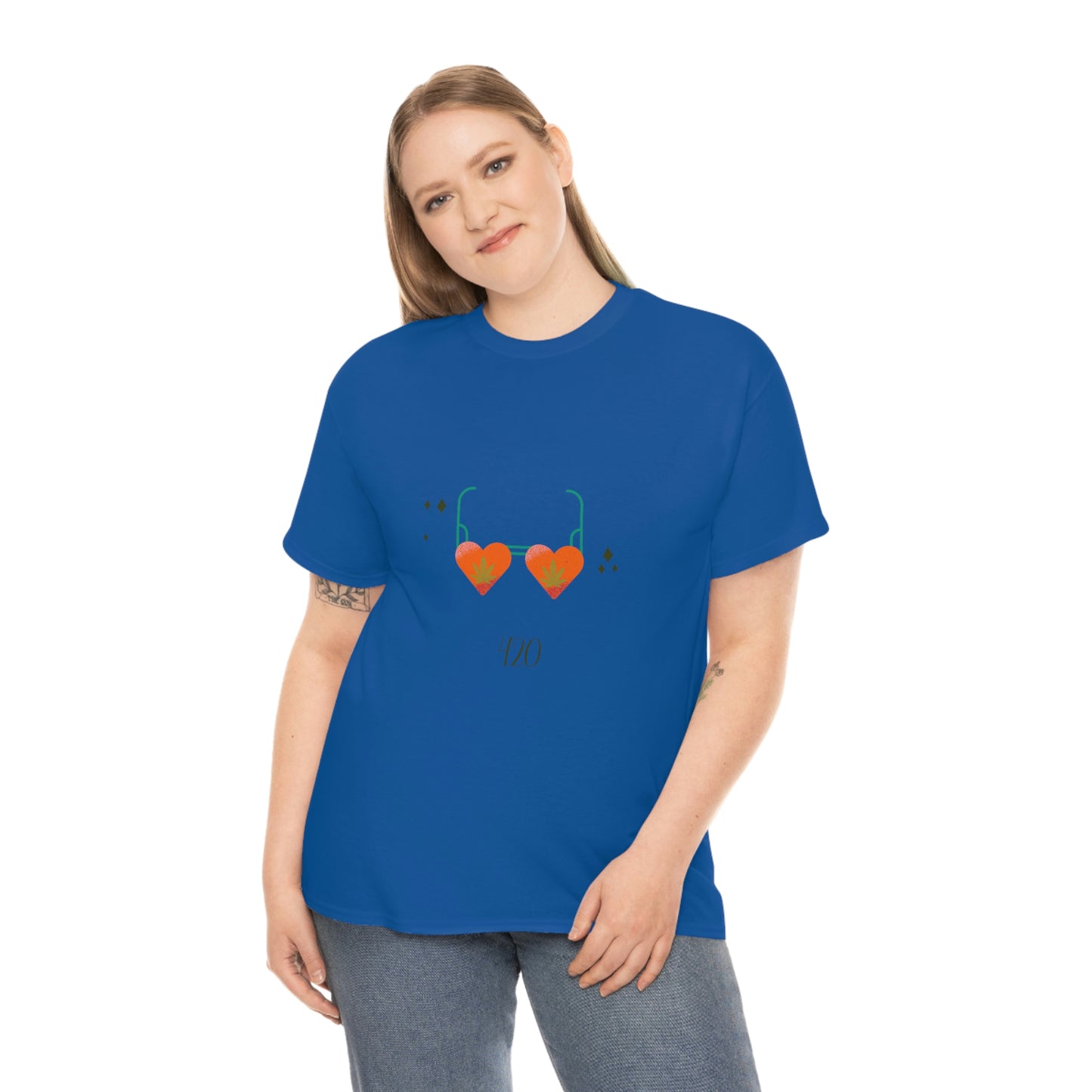"Heart Shaped 420 Shades" Unisex Heavy Cotton Tee