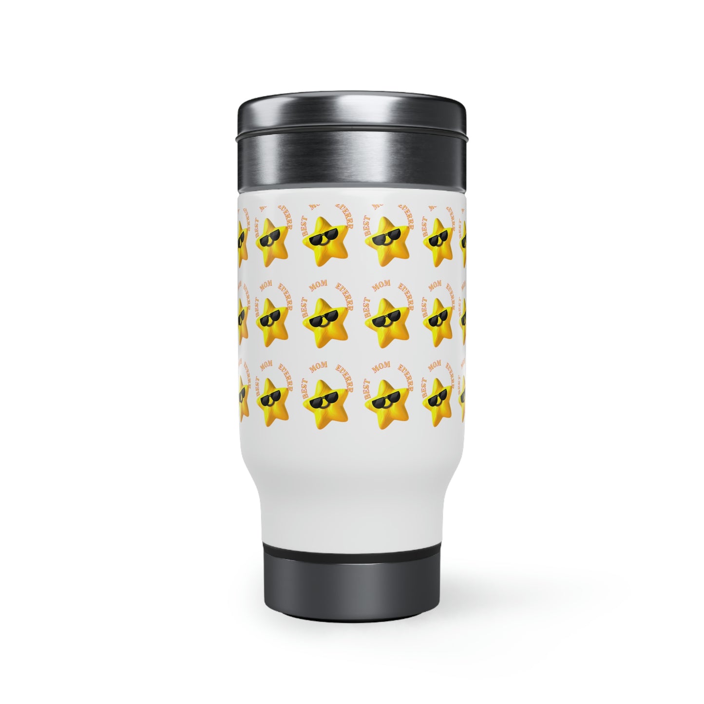 "Best Mom Everr" - Stainless Steel Travel Mug with Handle, 14oz