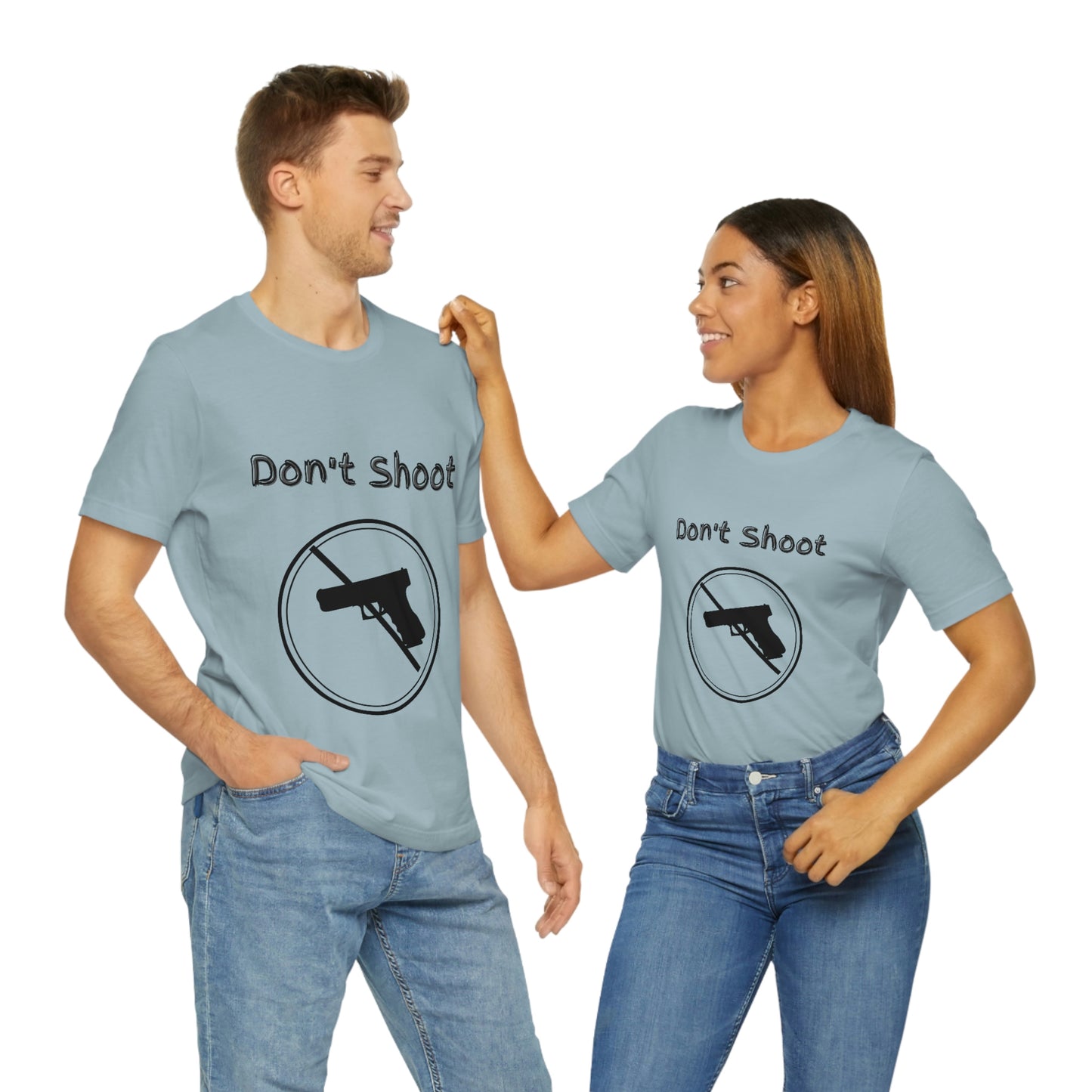 "Don't Shoot" Dark Font - Unisex Jersey Short Sleeve Tee