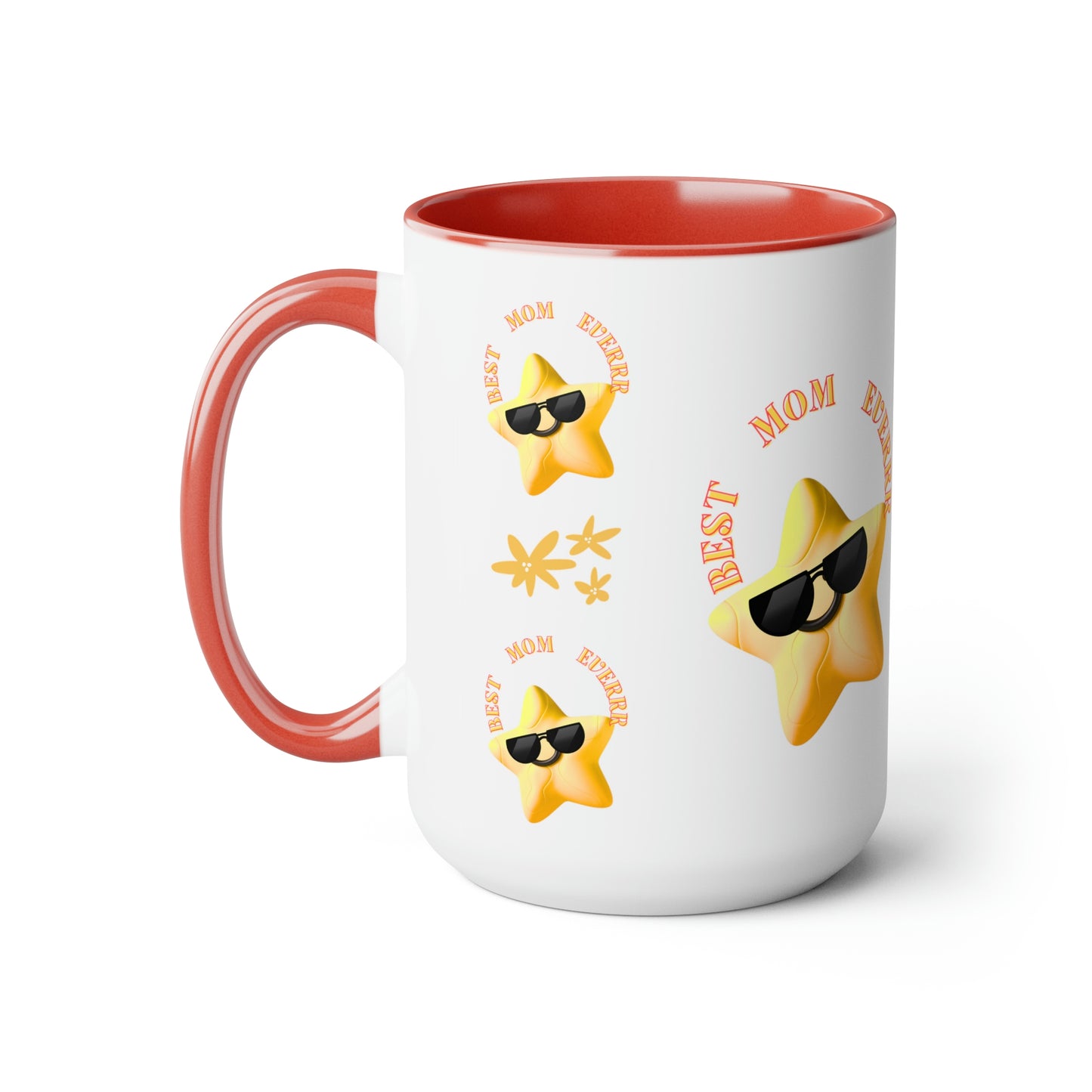 "BEST MOM EVERRR" Two-Tone Coffee Mugs, 15oz