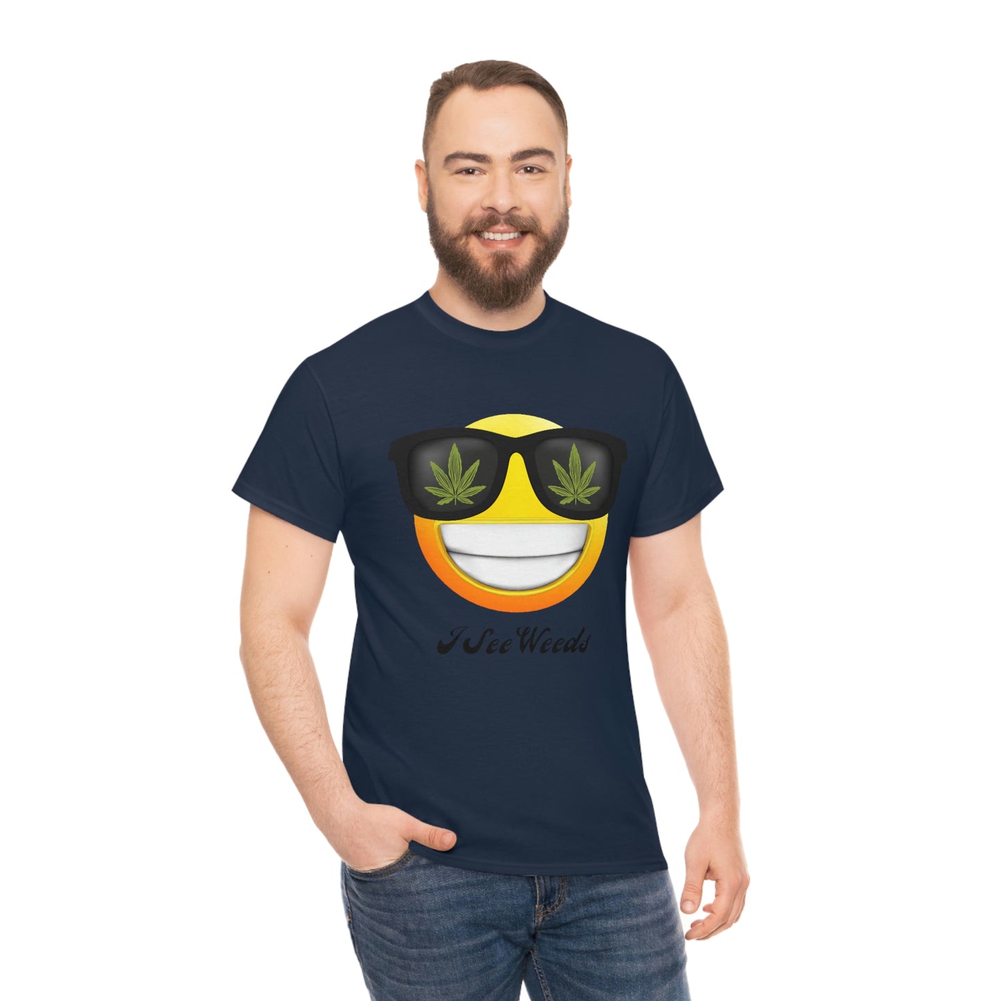 "I See Weeds - Smiley Face" Unisex Heavy Cotton Tee