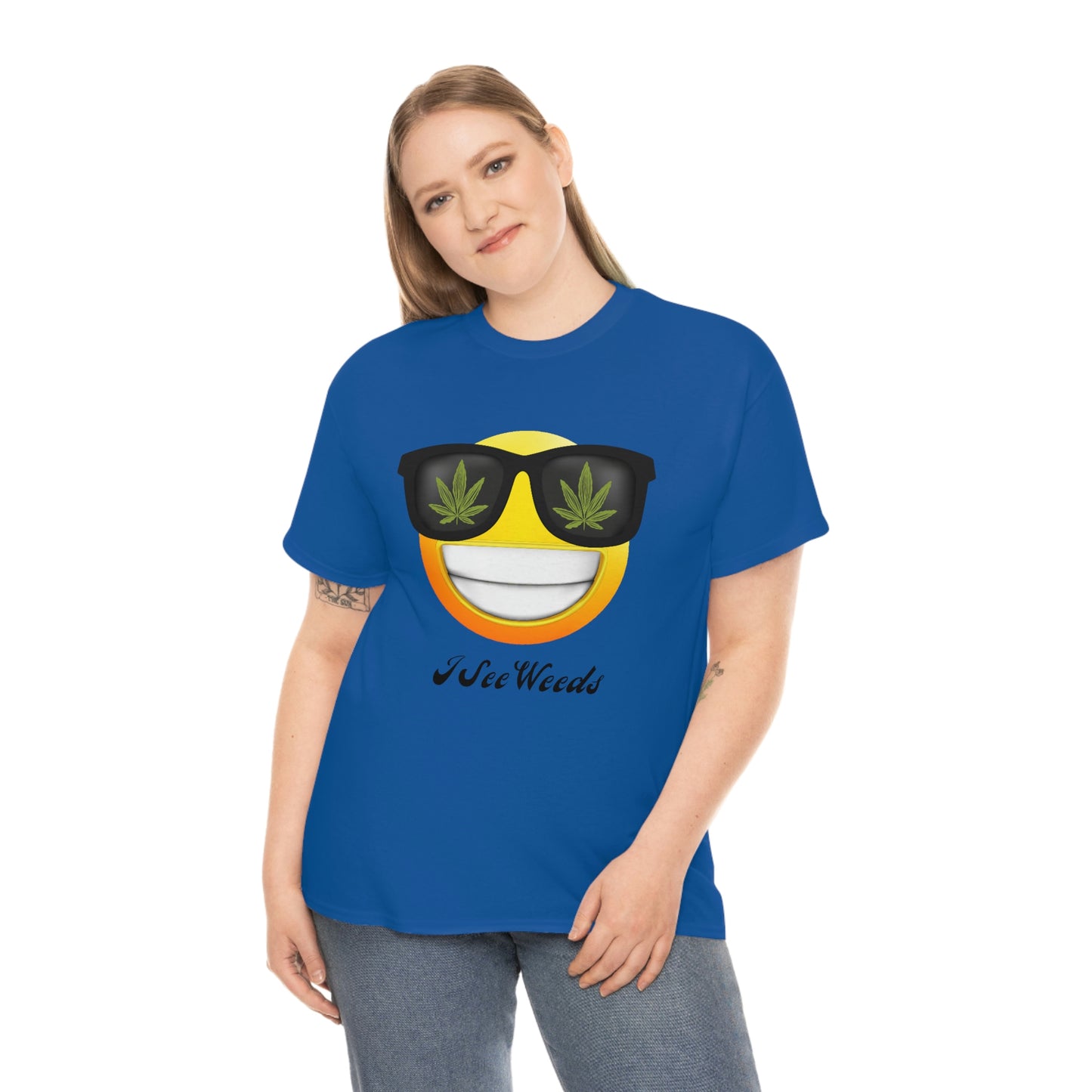 "I See Weeds - Smiley Face" Unisex Heavy Cotton Tee