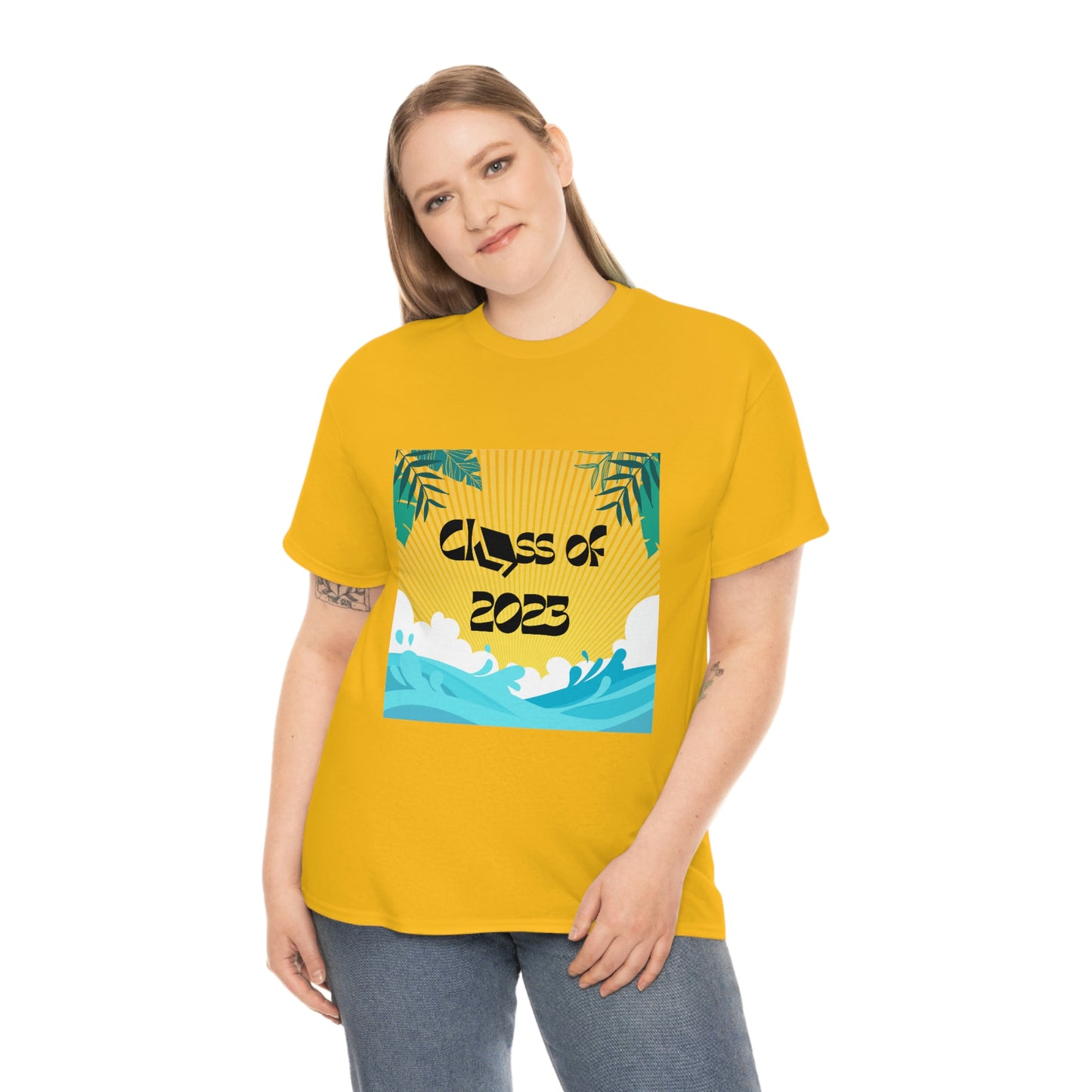 "Class of 2023 Palm Leaf" Unisex Heavy Cotton Tee