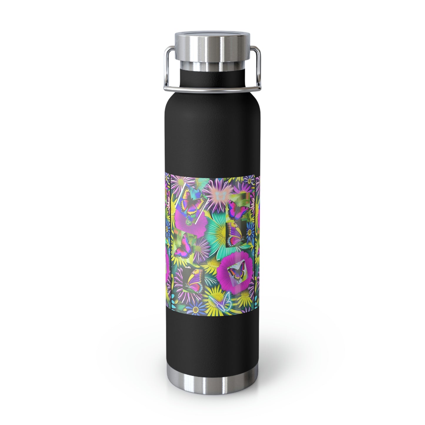 "Butterfly Garden" - Copper Vacuum Insulated Bottle, 22oz