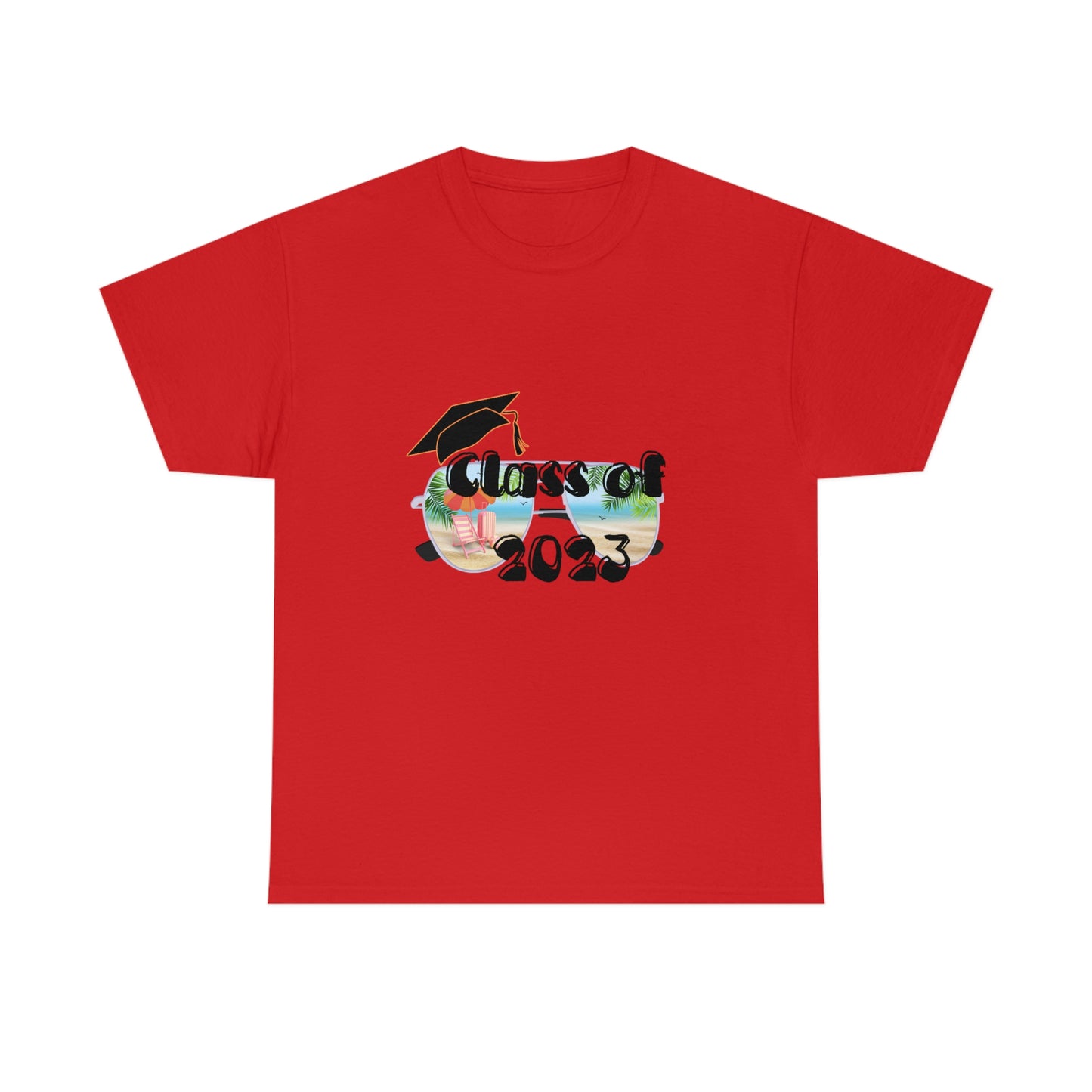 "Class of 2023 Cap over Shades": 2023 Graduate: Unisex Heavy Cotton Tee