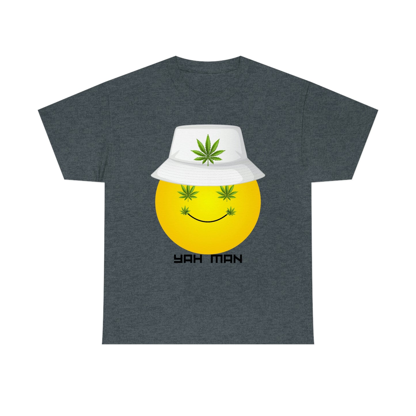"Weed Emoji in Bucket Hat" Unisex Heavy Cotton Tee