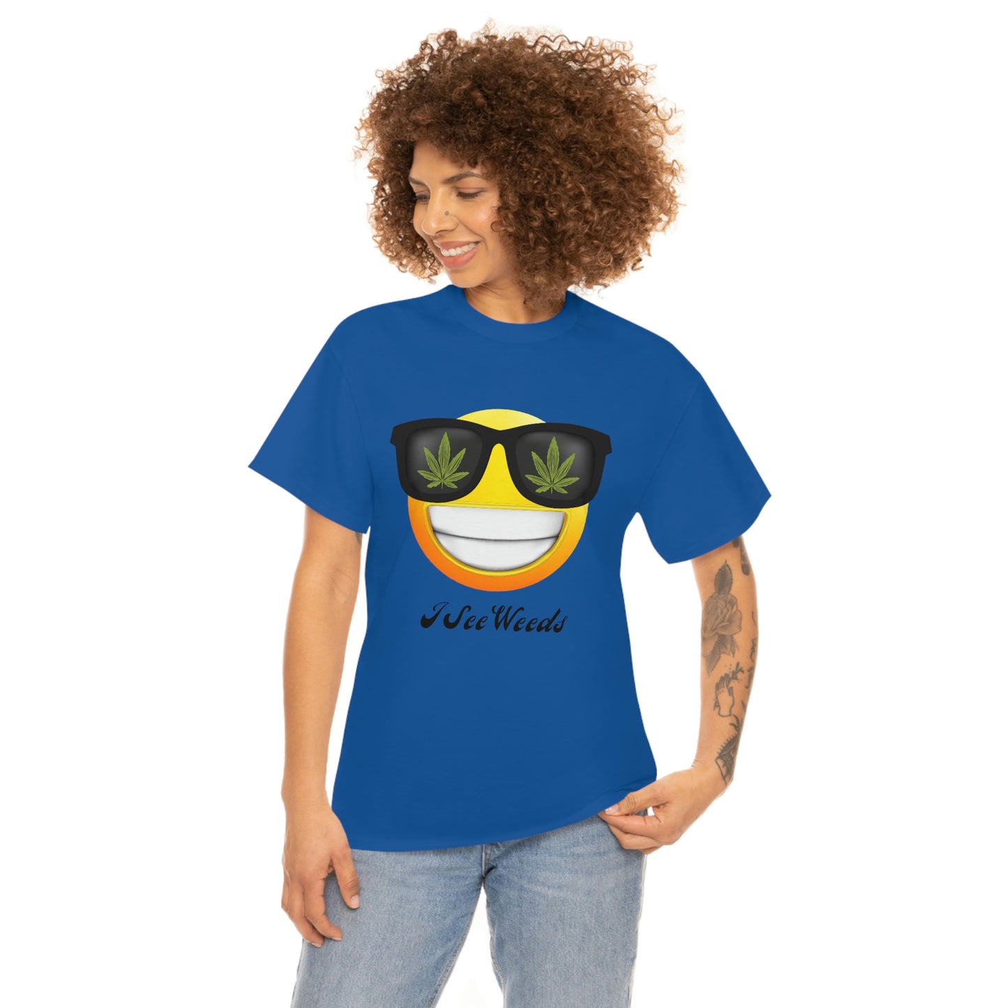 "I See Weeds - Smiley Face" Unisex Heavy Cotton Tee