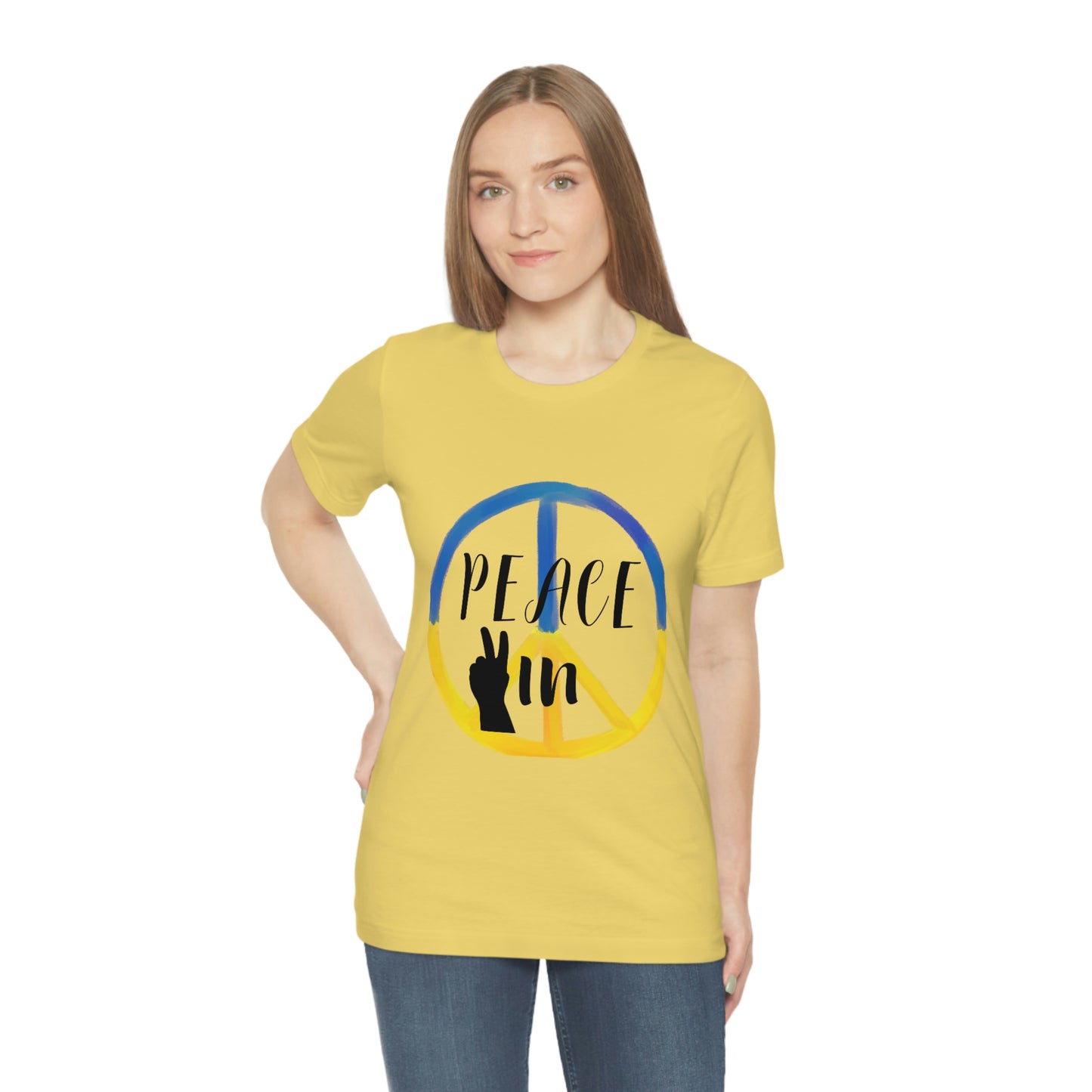 "Peace In" Unisex Jersey Short Sleeve Tee