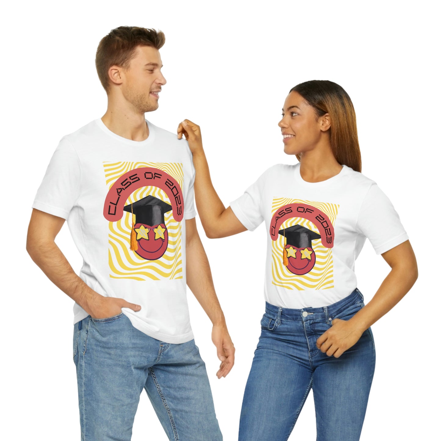 "Starry Eyed 2023 Smiley Graduate" Unisex Jersey Short Sleeve Tee
