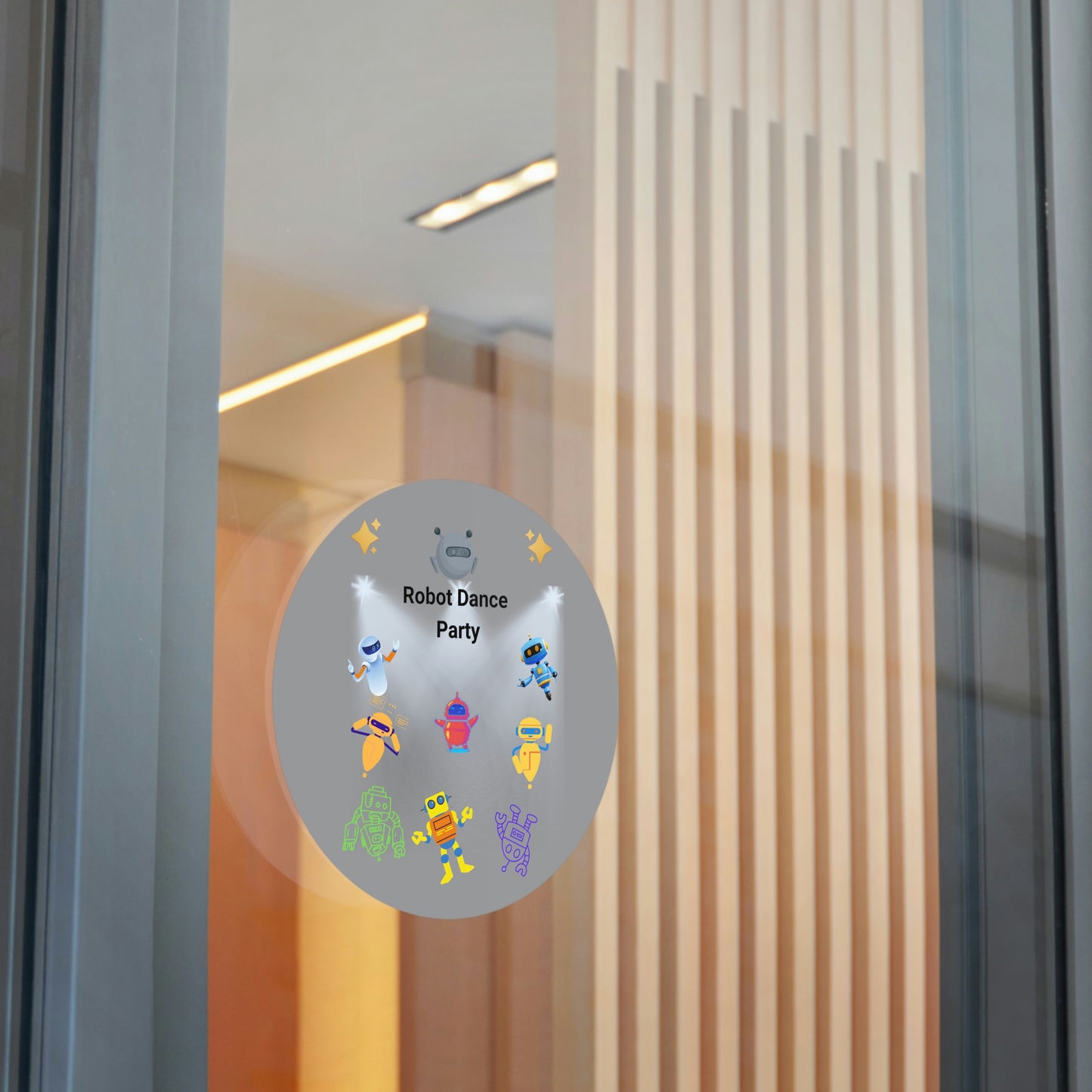 "Robot Dance Party" - Round Vinyl Stickers