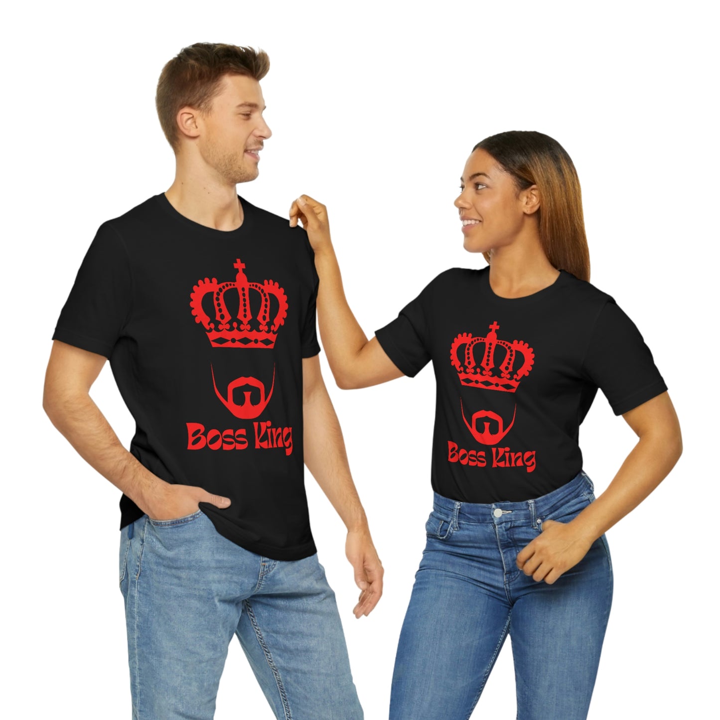 "Red Print - Boss King" - Unisex Jersey Short Sleeve Tee