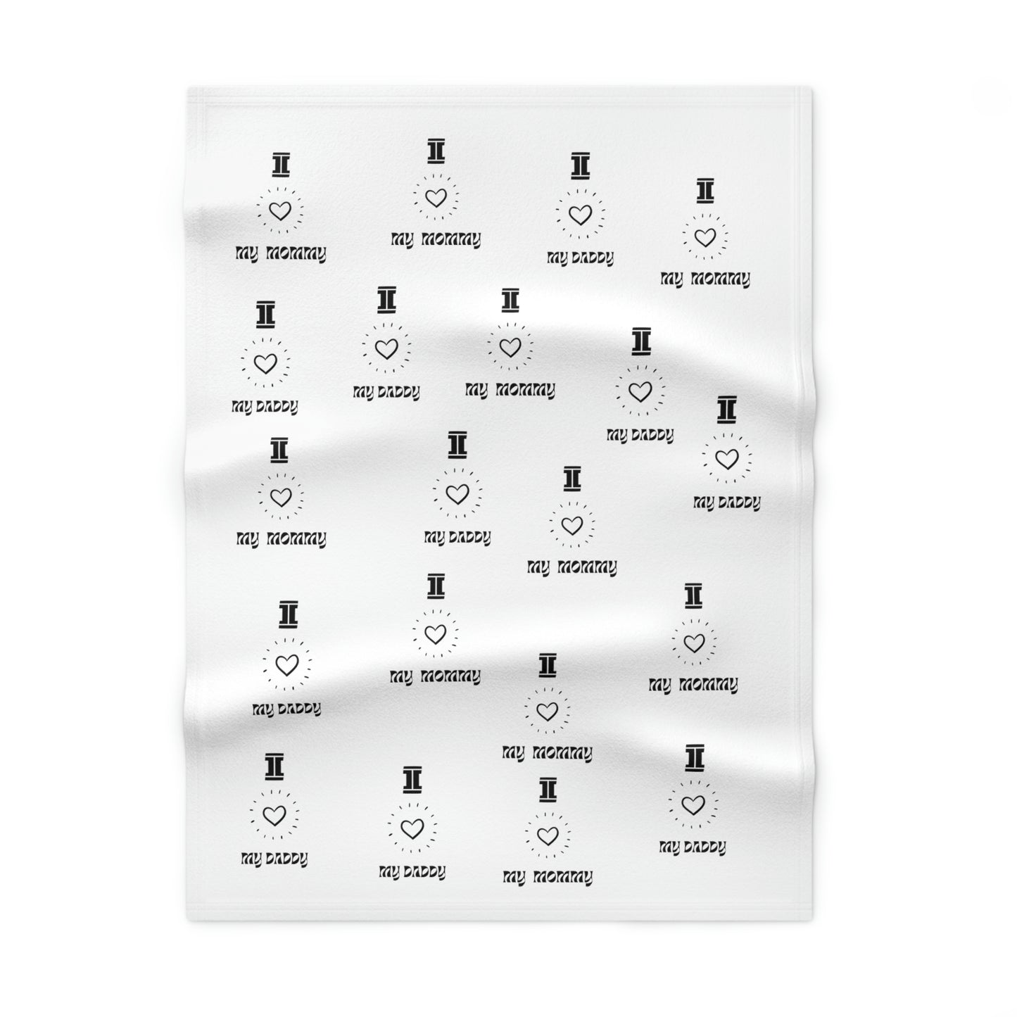 "I Love Mommy & I Love Daddy" Soft Fleece Baby Blanket