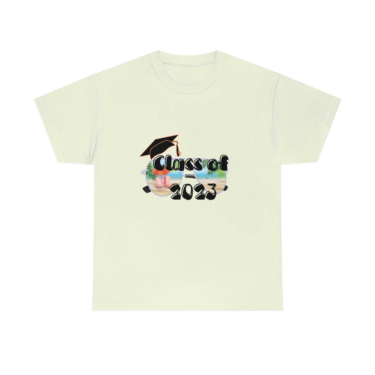 "Class of 2023 Cap over Shades": 2023 Graduate: Unisex Heavy Cotton Tee