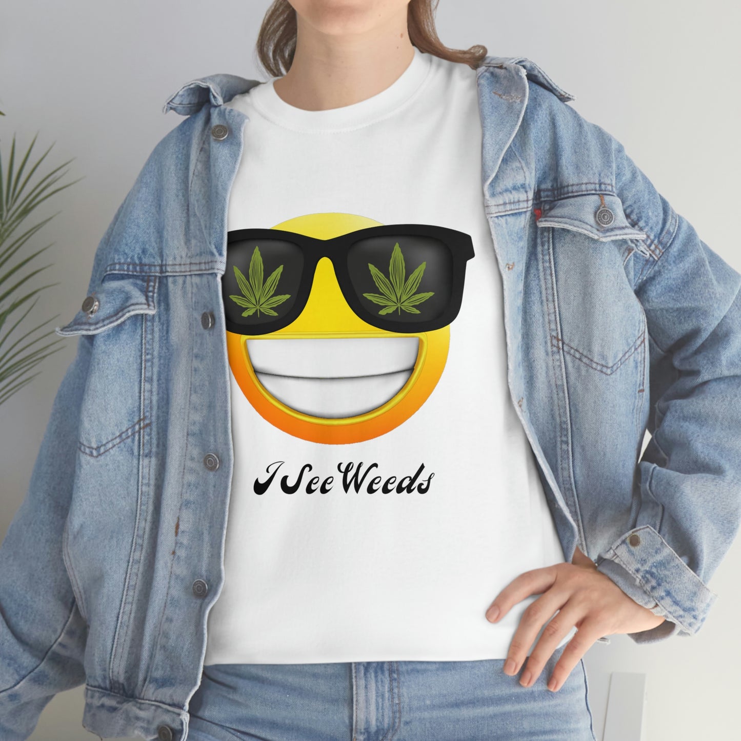 "I See Weeds - Smiley Face" Unisex Heavy Cotton Tee