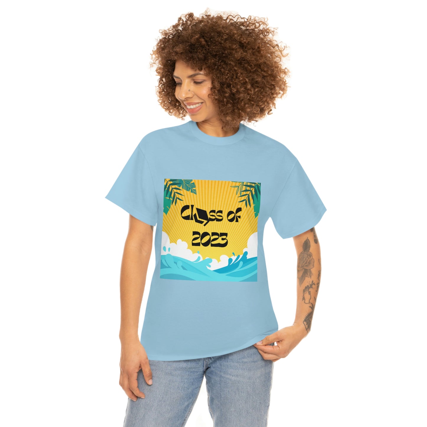 "Class of 2023 Palm Leaf" Unisex Heavy Cotton Tee