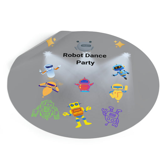 "Robot Dance Party" - Round Vinyl Stickers