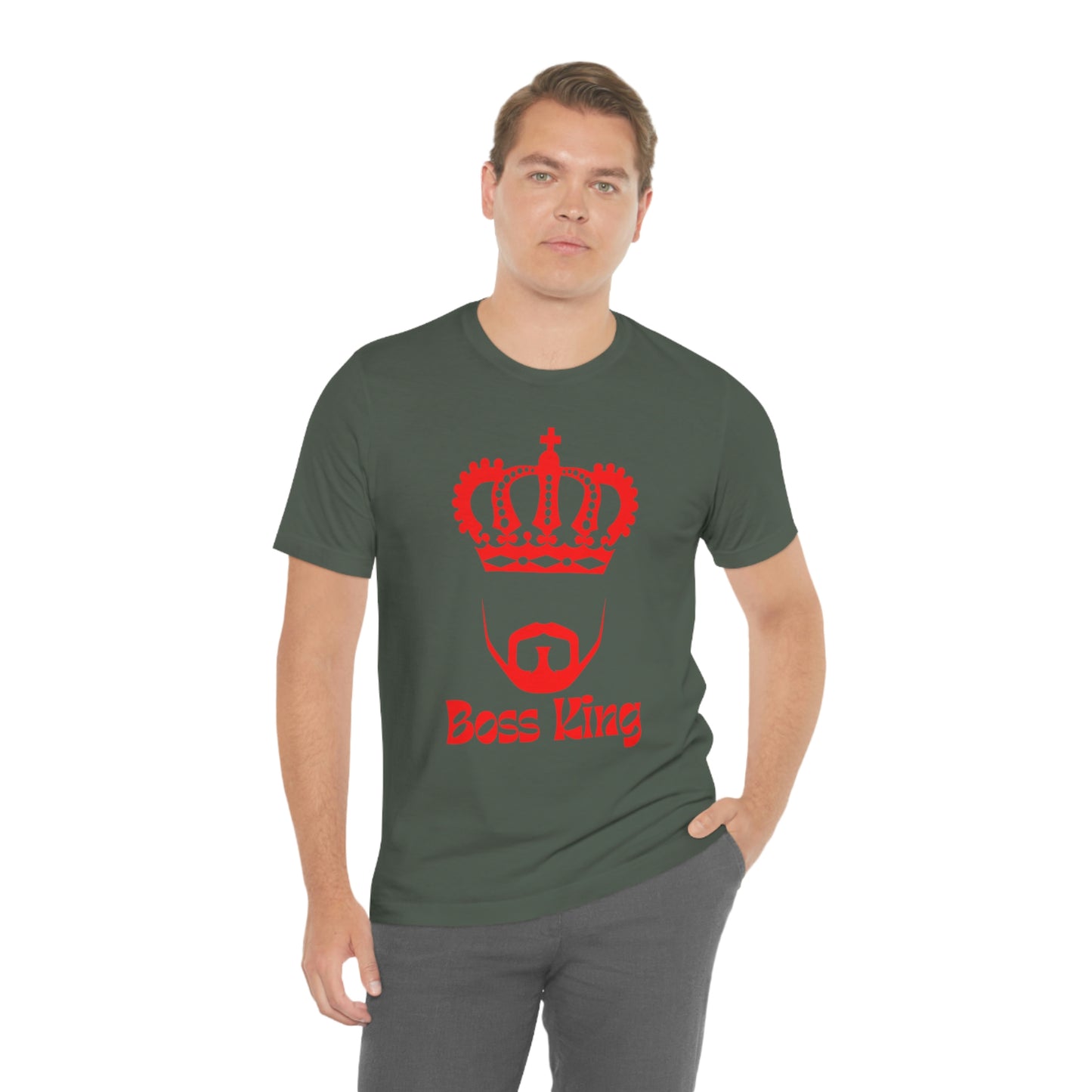 "Red Print - Boss King" - Unisex Jersey Short Sleeve Tee