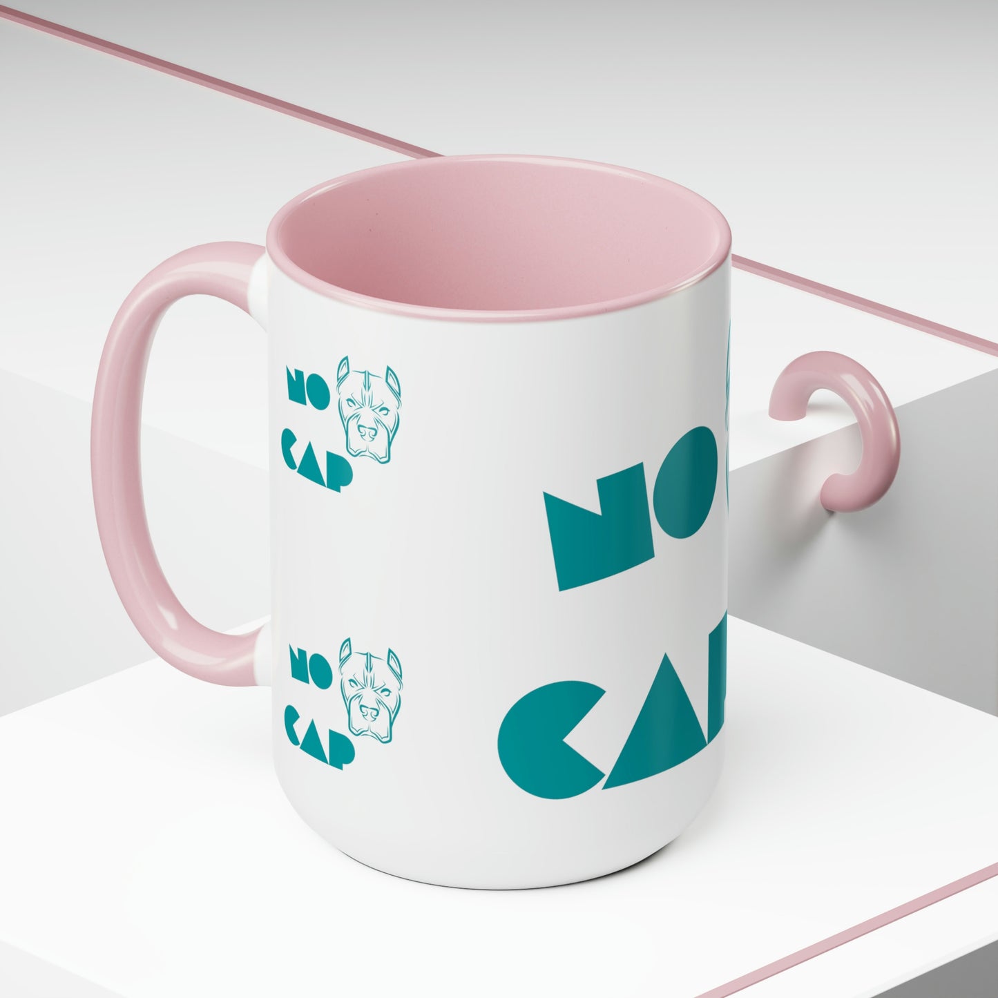 "NO CAP" Two-Tone Coffee Mugs, 15oz