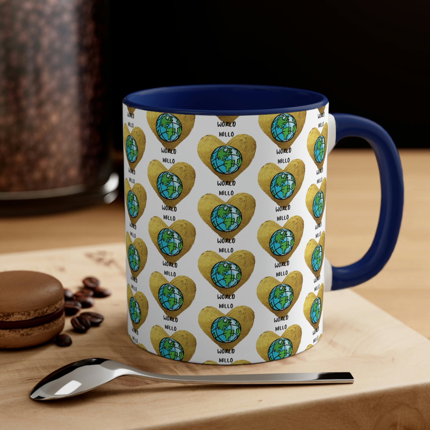 "HELLO WORLD" Accent Coffee Mug, 11oz