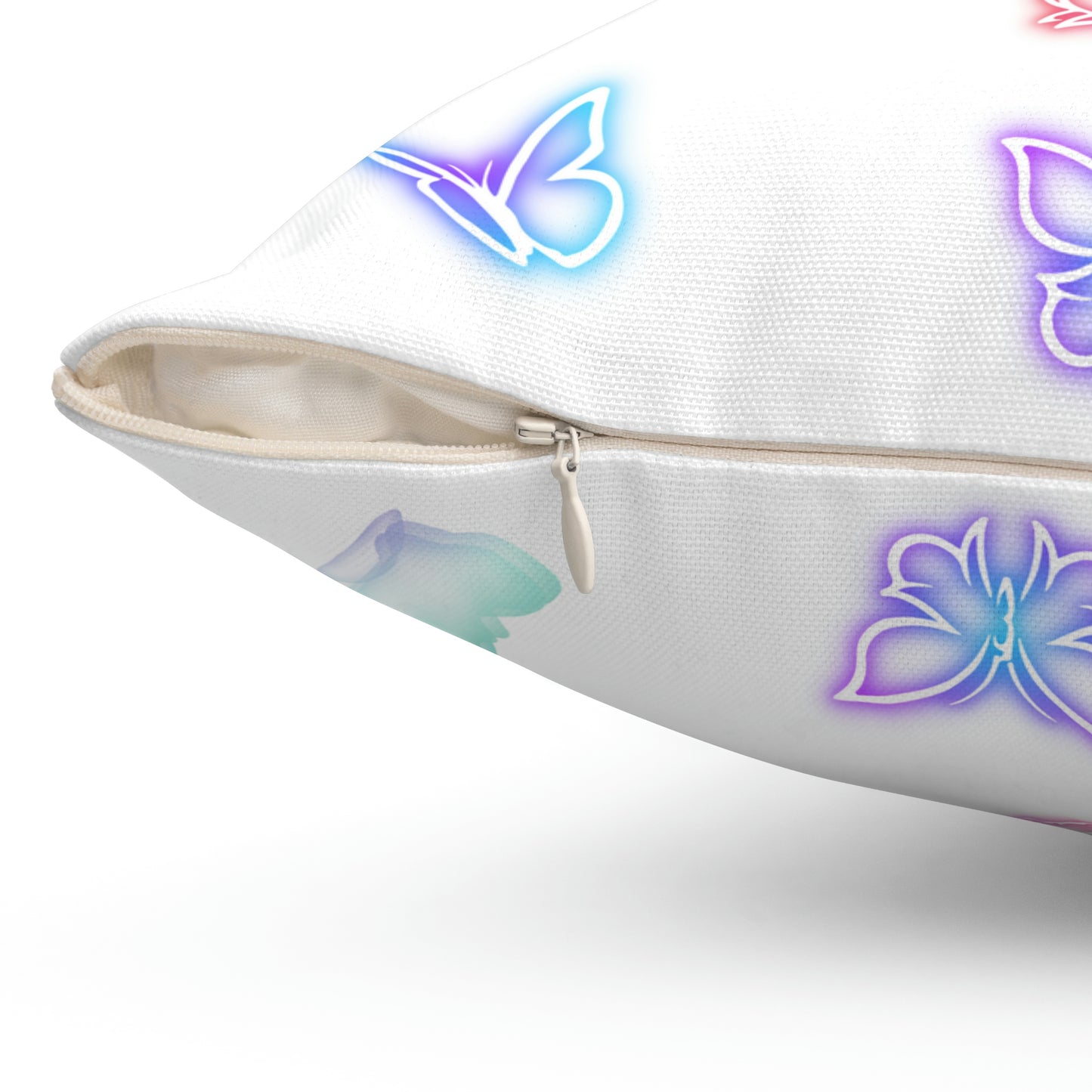 "GLOWING BUTTERFLIES" Spun Polyester Square Pillow