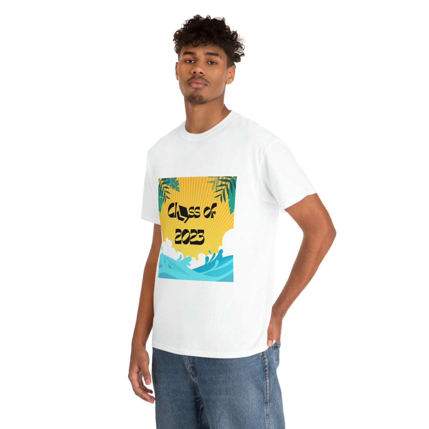 "Class of 2023 Palm Leaf" Unisex Heavy Cotton Tee