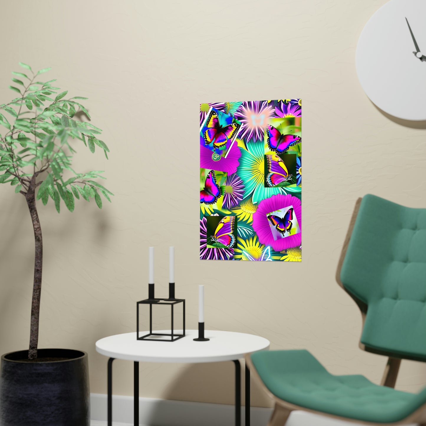 "BUTTERFLY GARDEN" Vertical and Horizontal Matte Poster