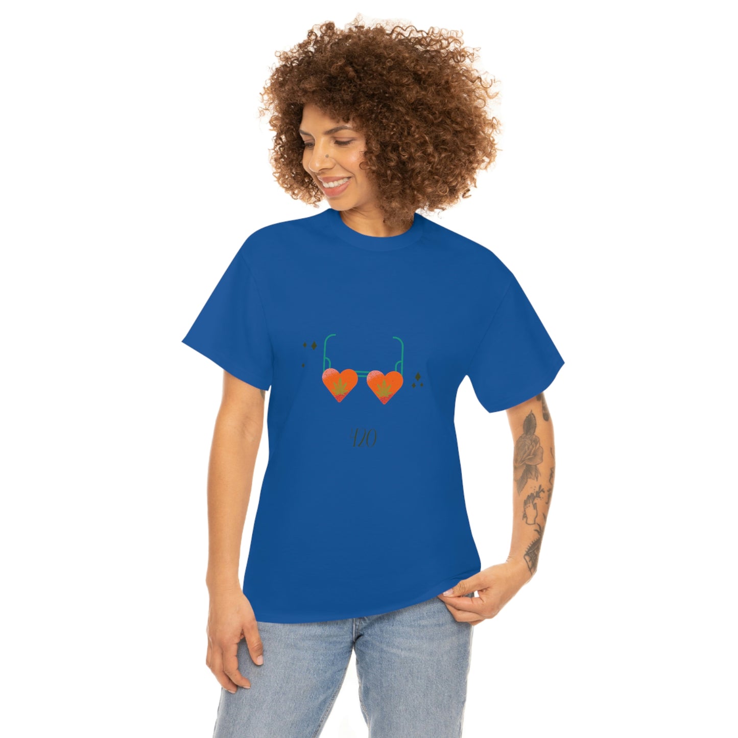 "Heart Shaped 420 Shades" Unisex Heavy Cotton Tee