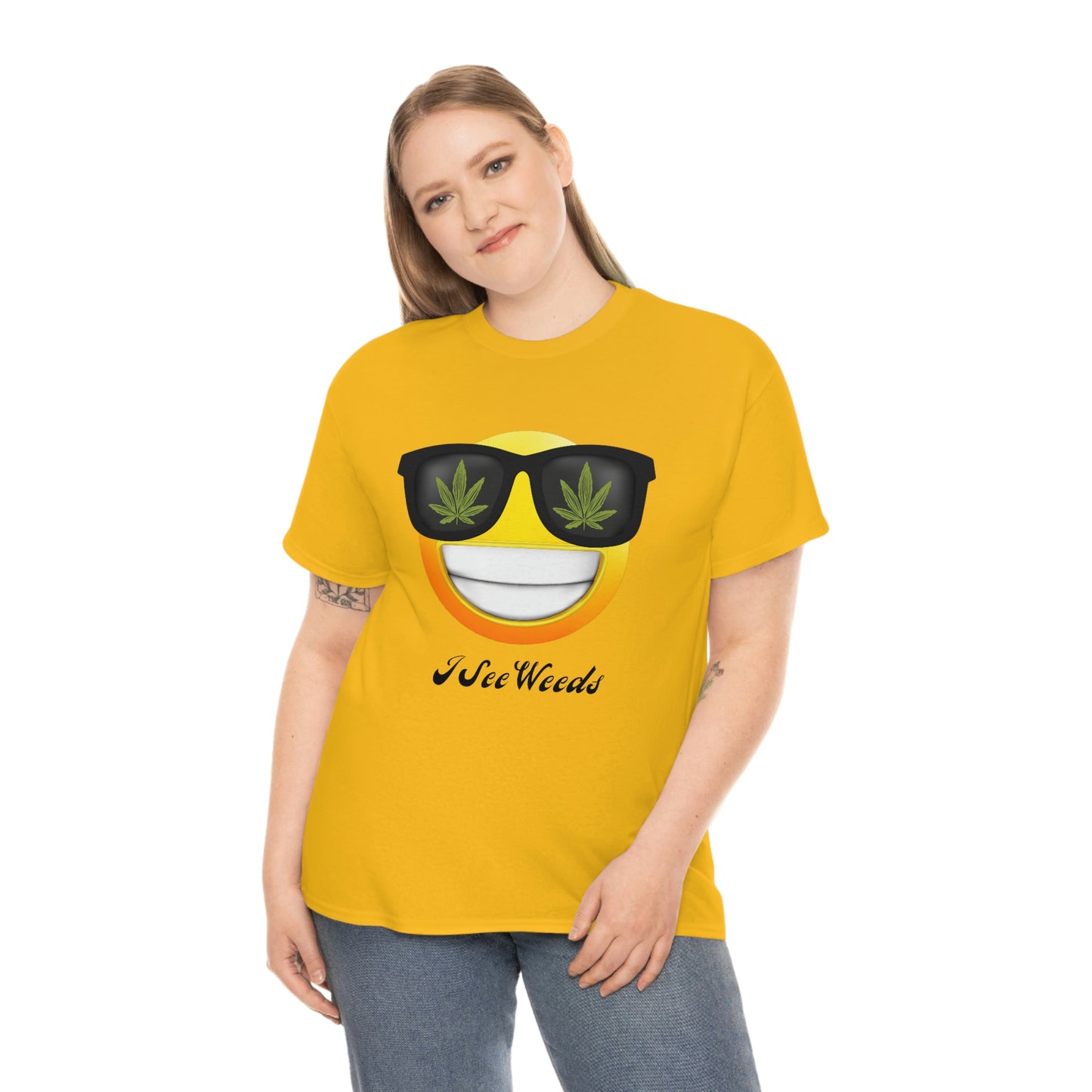 "I See Weeds - Smiley Face" Unisex Heavy Cotton Tee
