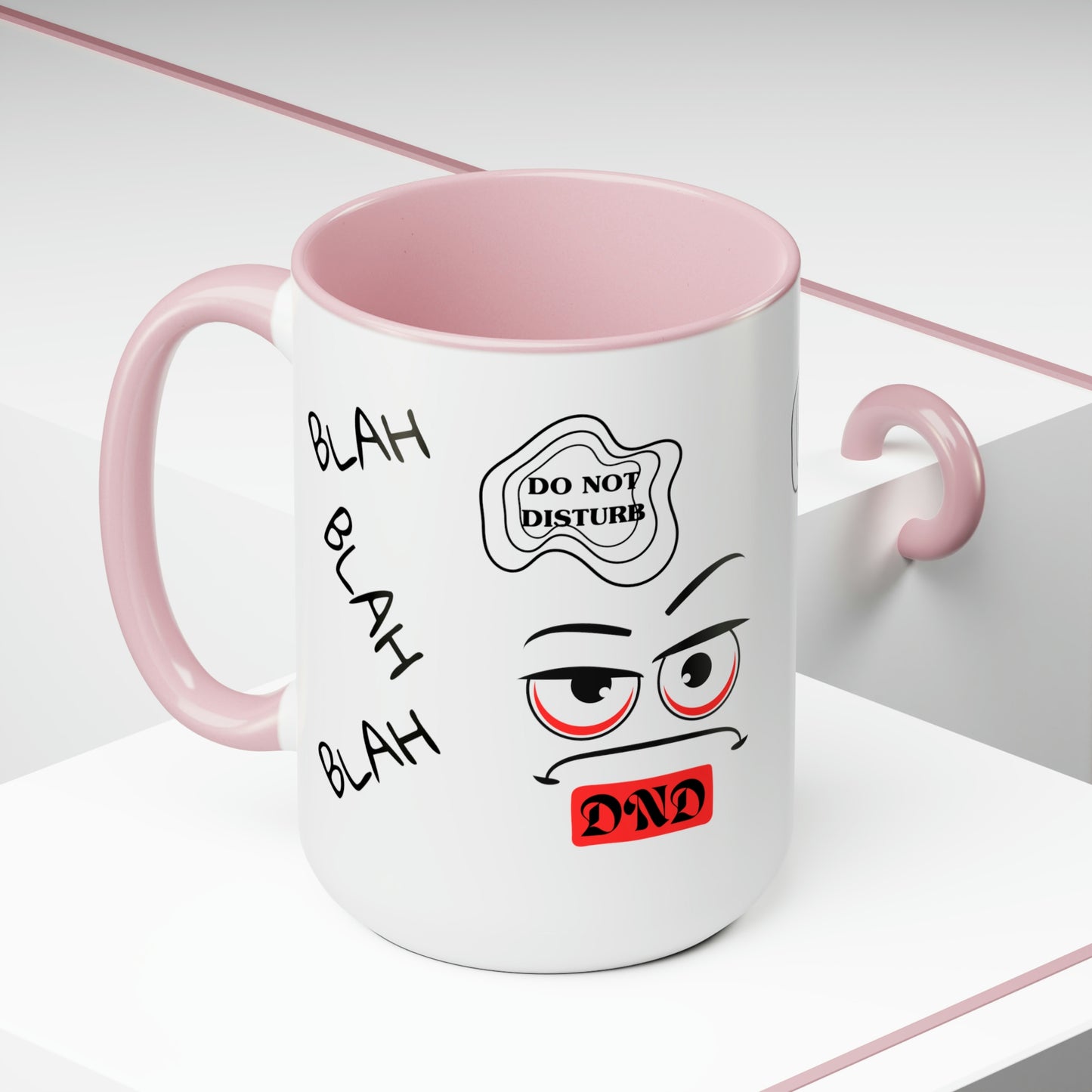 "DO NOT DISTURB" Two-Tone Coffee Mugs, 15oz