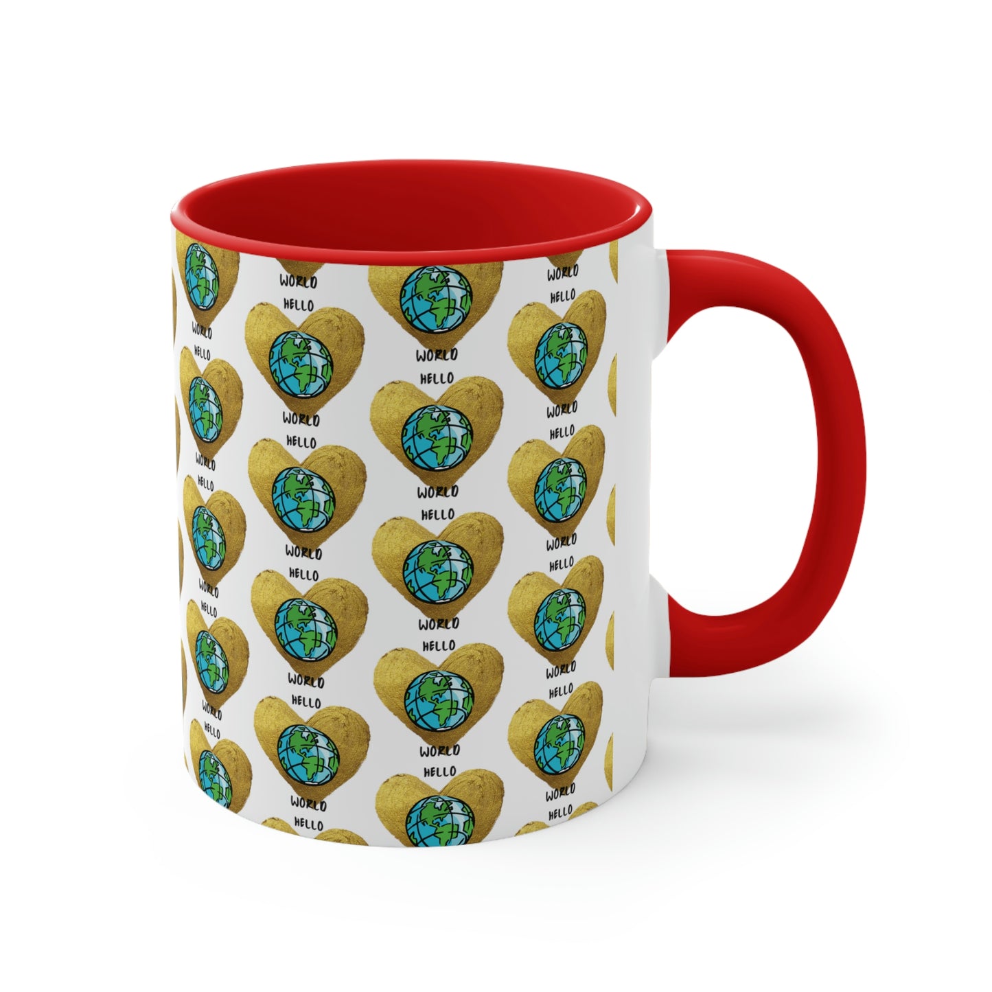 "HELLO WORLD" Accent Coffee Mug, 11oz