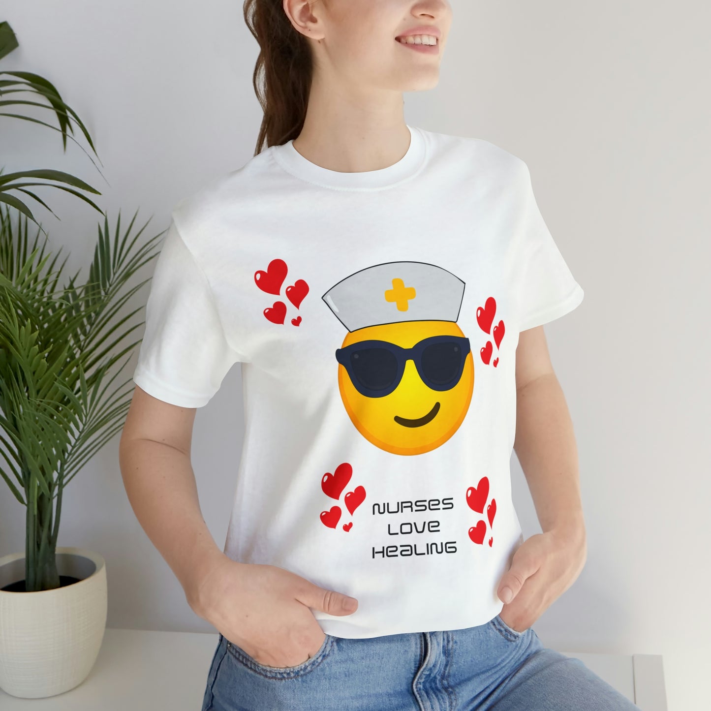 "Nurses Love Healing" - Unisex Jersey Short Sleeve Tee