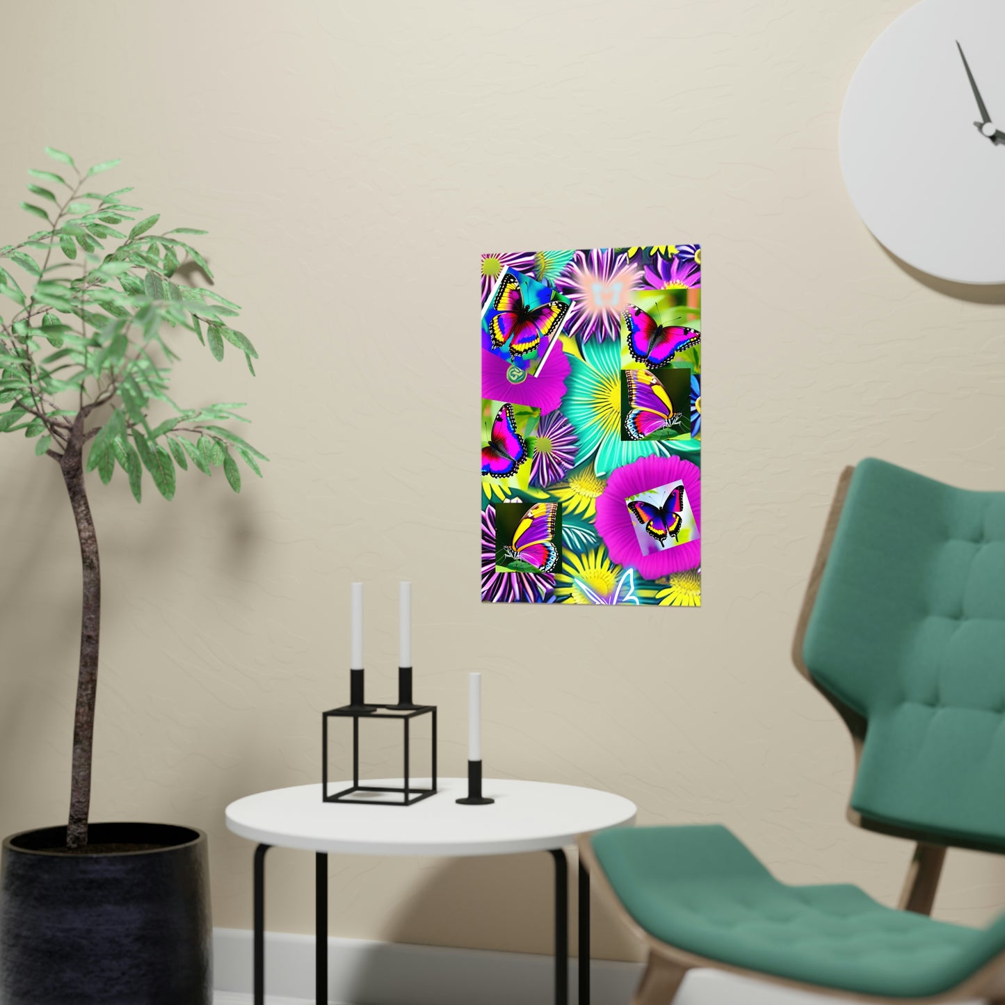 "BUTTERFLY GARDEN" Vertical and Horizontal Matte Poster